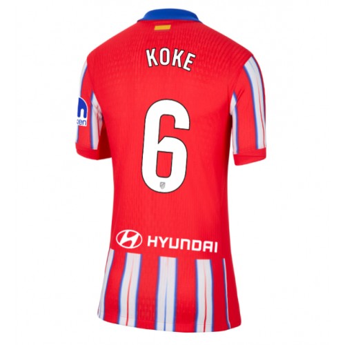 Fotballdrakt Dame Atletico Madrid Koke #6 Hjemmedrakt 2024-25 Kortermet